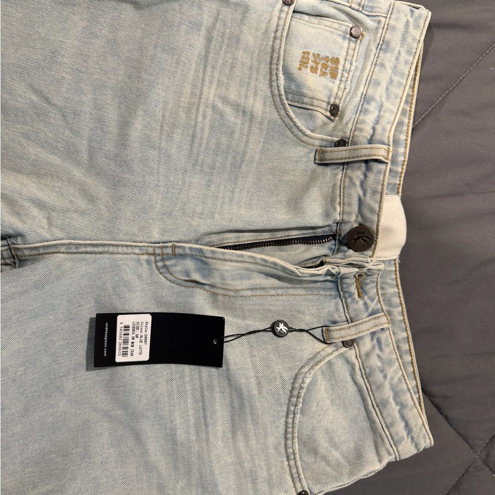 Legends High Waist Straight Leg Denim Jeans - Blue Latte